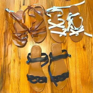 3 pairs of sandals